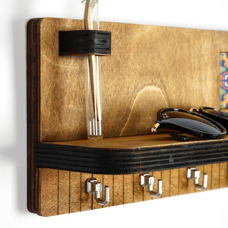 Wallxpert Wall Shelf LAZ166 Walnut