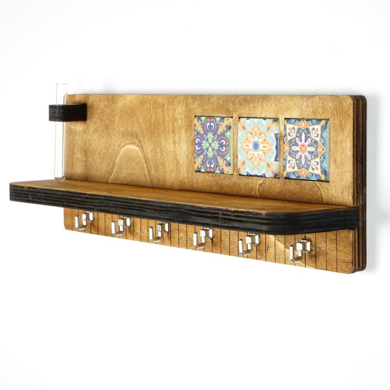 Wallxpert Wall Shelf LAZ166 Walnut