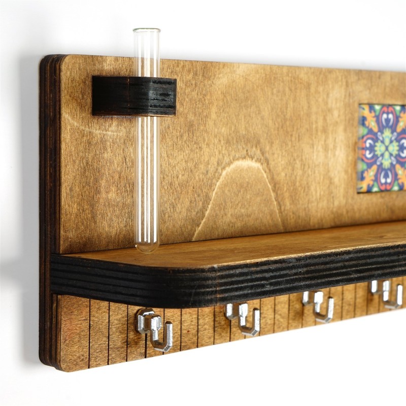 Wallxpert Wall Shelf LAZ166 Walnut