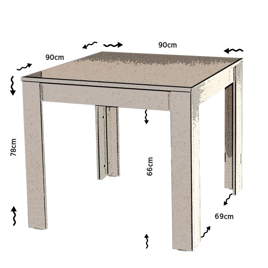 Dining Table Single 90 - Oak Oak Dining Table Single 90 - Oak Oak