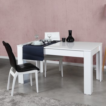 Extendable Dining Table Oblo - Shiny White White