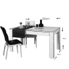 Extendable Dining Table Oblo - Shiny White White