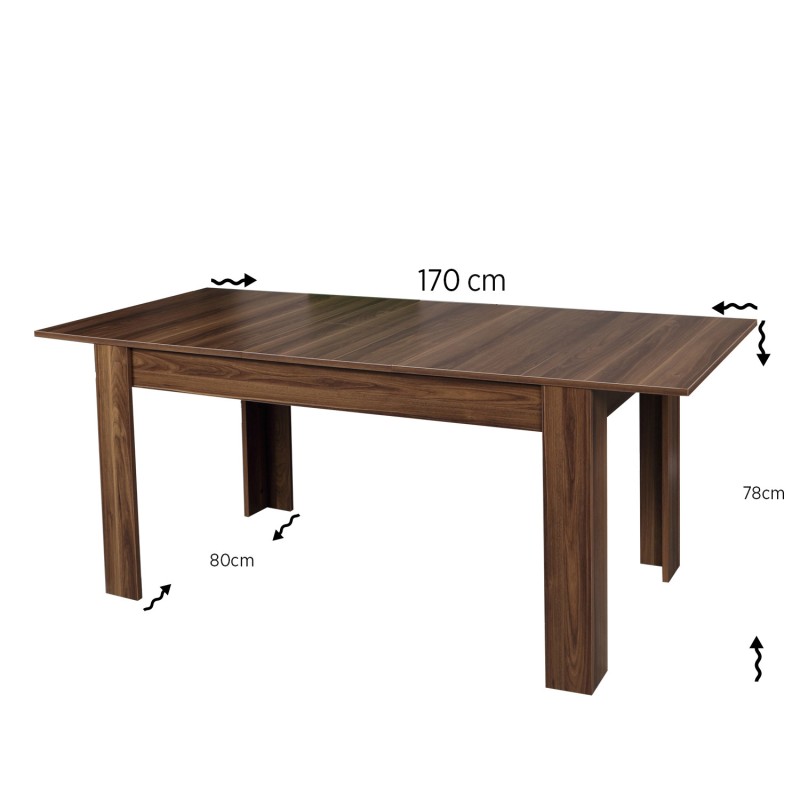 Extendable Dining Table Oblo - Walnut Walnut
