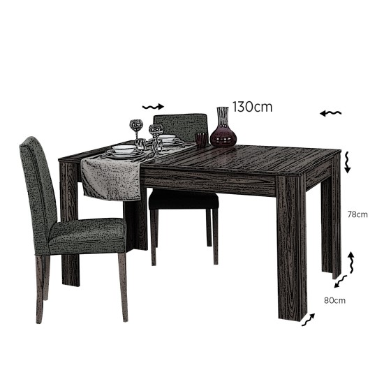 Extendable Dining Table Oblo - Walnut Walnut