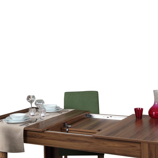Extendable Dining Table Bois - Walnut Walnut
