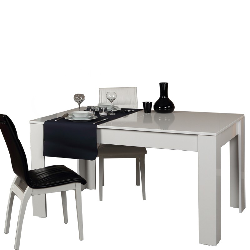 Extendable Dining Table Bois - Shiny White White