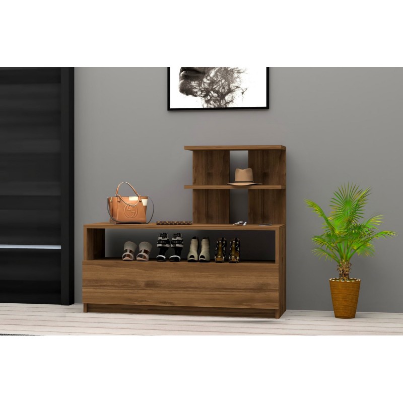 Shoe Cabinet Airy - Walnut Brown