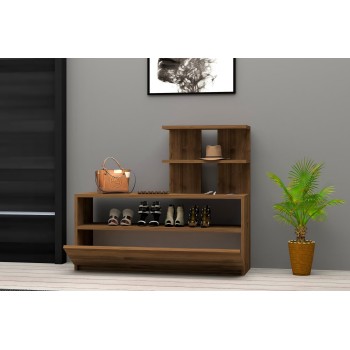 Shoe Cabinet Airy - Walnut Brown