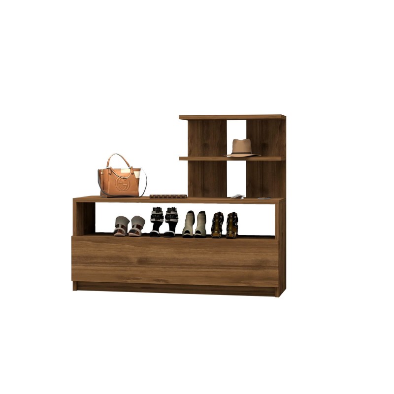 Shoe Cabinet Airy - Walnut Brown