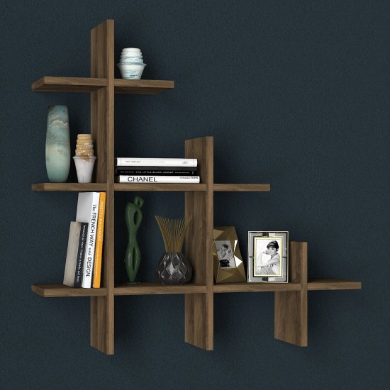 Wall Shelf Juke - Walnut Walnut Hanah Home Wall Shelf Juke - Walnut Walnut