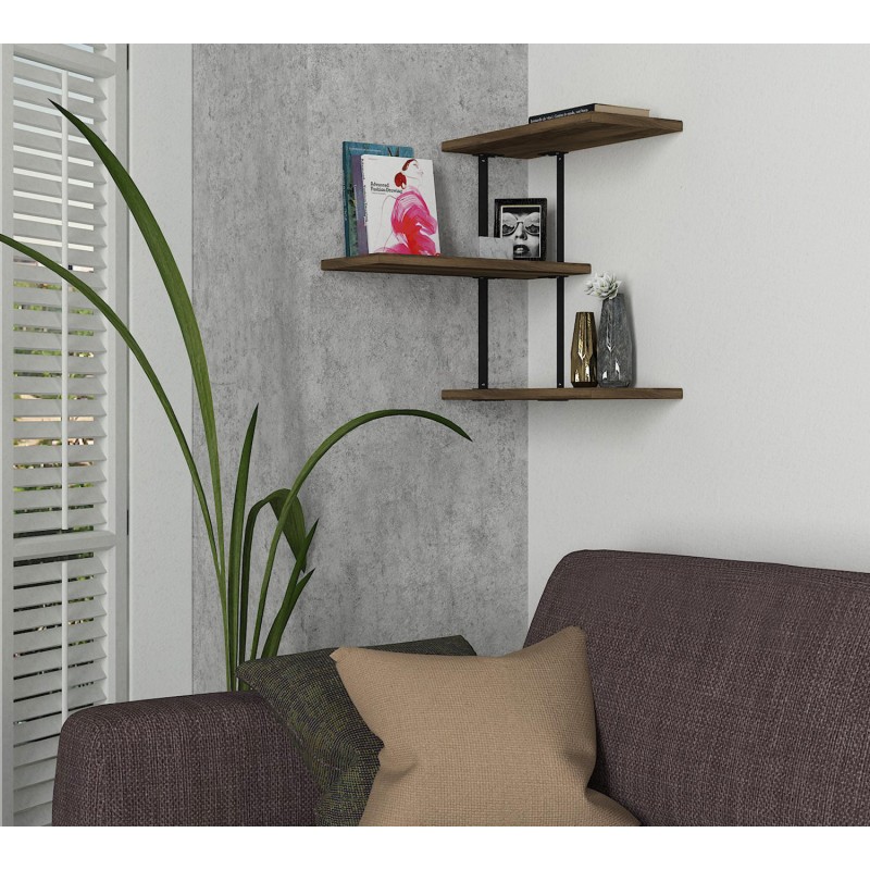 Hanah Home Wall Shelf Frisbi Walnut
Black