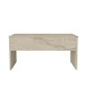 Τραπέζι σαλονιού - Akilli - Χρώμα Μπεζ με Εφέ Μαρμάρου - 90x45x52εκ