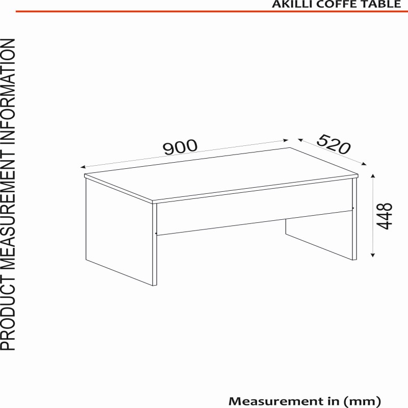 Τραπέζι σαλονιού - Akilli - Χρώμα Μπεζ με Εφέ Μαρμάρου - 90x45x52εκ