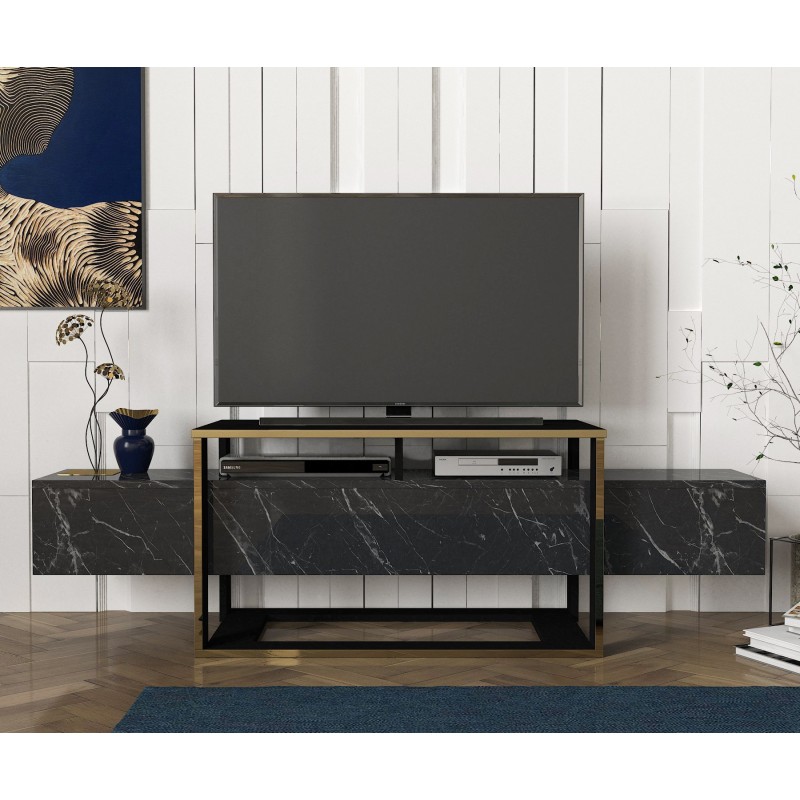 TV Stand Bianco Black
Gold