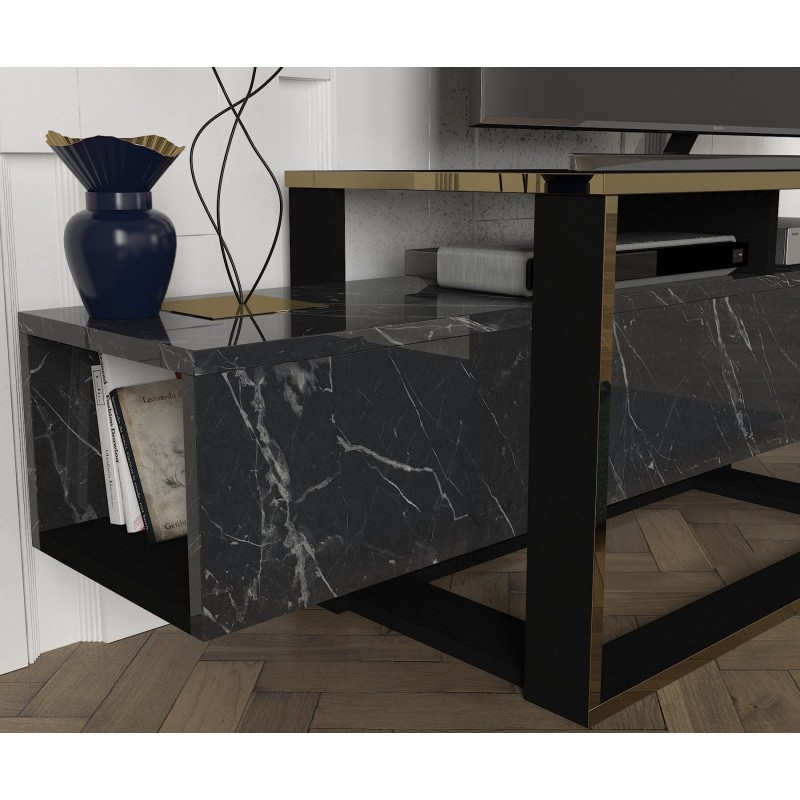 TV Stand Bianco Black
Gold