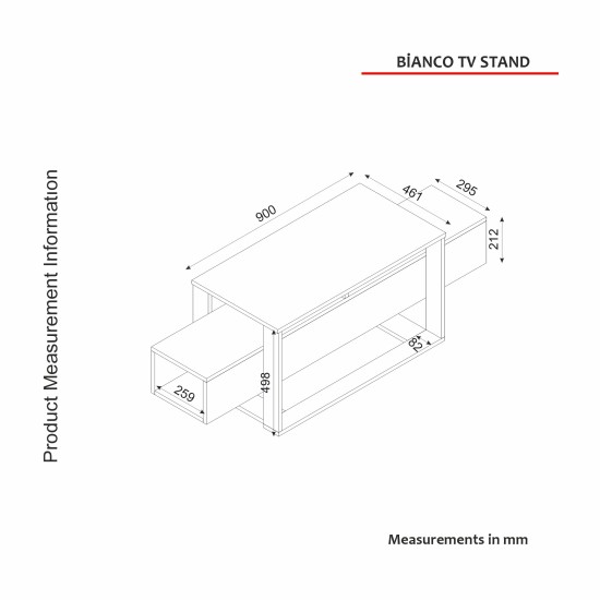 TV Stand Bianco Black
Gold