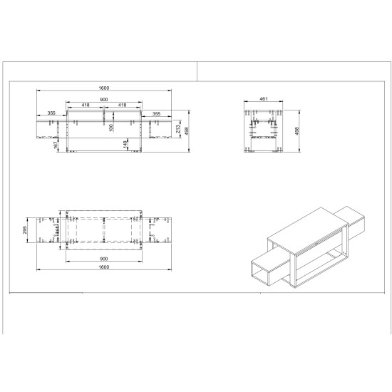 TV Stand Bianco Black
Gold