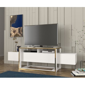 TV Stand Bianco - White, Gold White
Gold