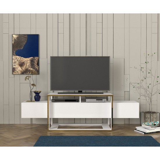 TV Stand Bianco - White, Gold White
Gold TV Stand Bianco - White, Gold White
Gold