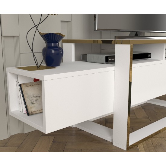 TV Stand Bianco - White, Gold White
Gold TV Stand Bianco - White, Gold White
Gold