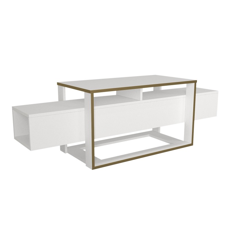 TV Stand Bianco - White, Gold White
Gold