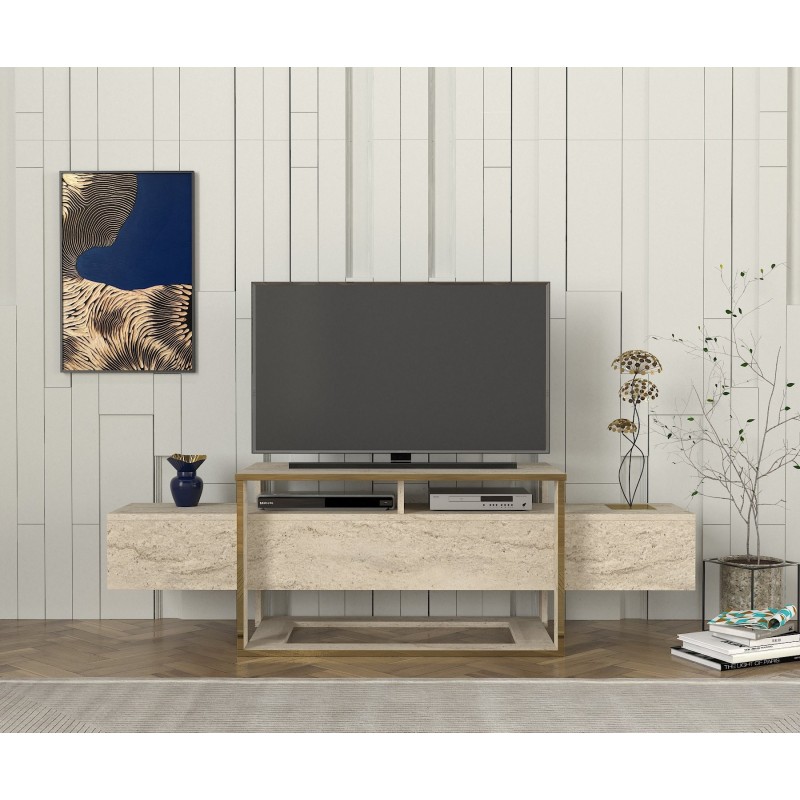 TV Stand Bianco - Travertine Travertine