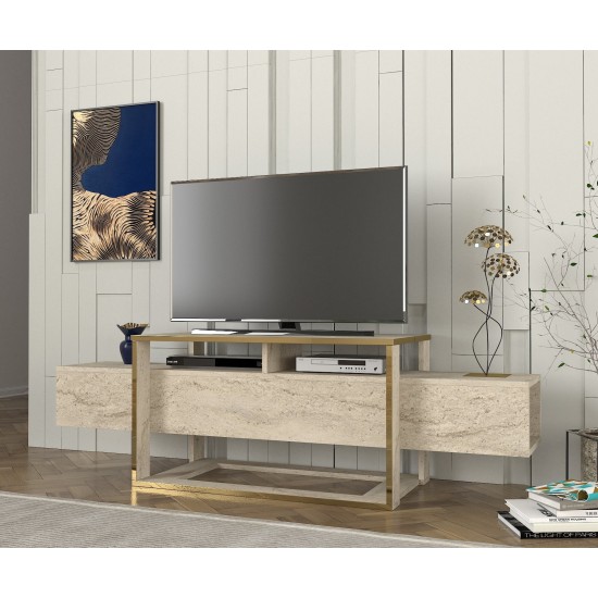 TV Stand Bianco - Travertine Travertine TV Stand Bianco - Travertine Travertine