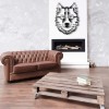 Decorative Metal Wall Accessory Wolf v11 Black
