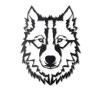 Decorative Metal Wall Accessory Wolf v11 Black