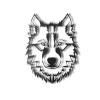 Decorative Metal Wall Accessory Wolf v11 Black