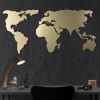 Wallxpert Decorative Metal Wall Accessory World Map Silhouette - Gold Gold