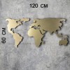 Wallxpert Decorative Metal Wall Accessory World Map Silhouette - Gold Gold
