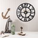 Decorative Metal Wall Clock Circle Black