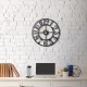Decorative Metal Wall Clock Circle Black