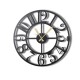 Decorative Metal Wall Clock Circle Black