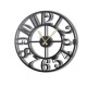 Decorative Metal Wall Clock Circle Black