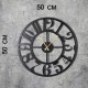 Decorative Metal Wall Clock Circle Black