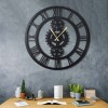 Wallxpert Decorative Metal Wall Clock Gear XL Black