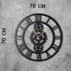 Decorative Metal Wall Clock Gear XL Black Wallxpert Decorative Metal Wall Clock Gear XL Black