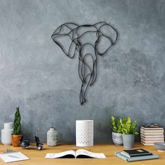 Wallxpert Decorative Metal Wall Accessory Elephant 2 Black