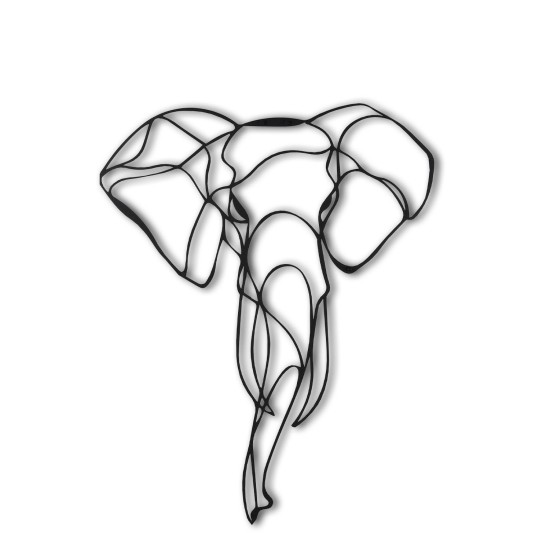 Wallxpert Decorative Metal Wall Accessory Elephant 2 Black