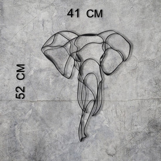 Wallxpert Decorative Metal Wall Accessory Elephant 2 Black