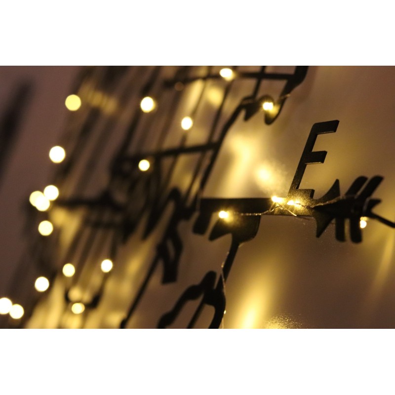 Wallxpert Decorative Metal Wall Accessory World Map Compass Led - Black Black