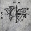 Wallxpert Decorative Metal Wall Accessory World Map Compass Led - Black Black