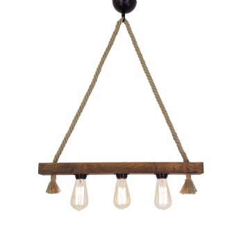 Chandelier Kütük Halat 2 Walnut
