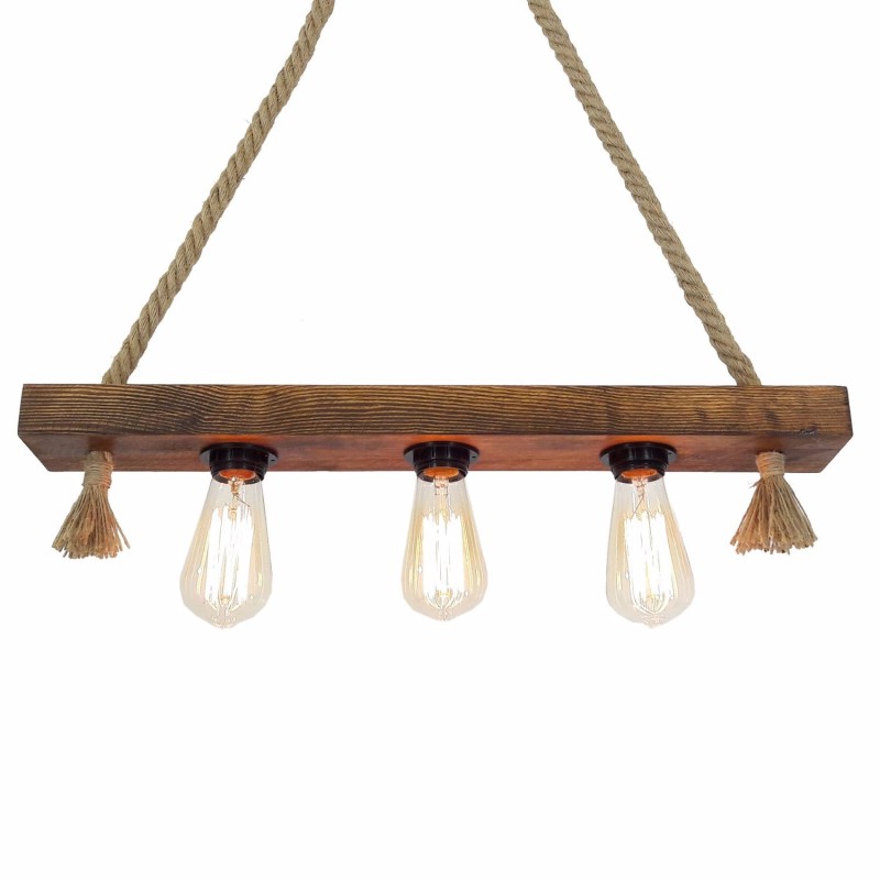 Chandelier Kütük Halat 2 Walnut