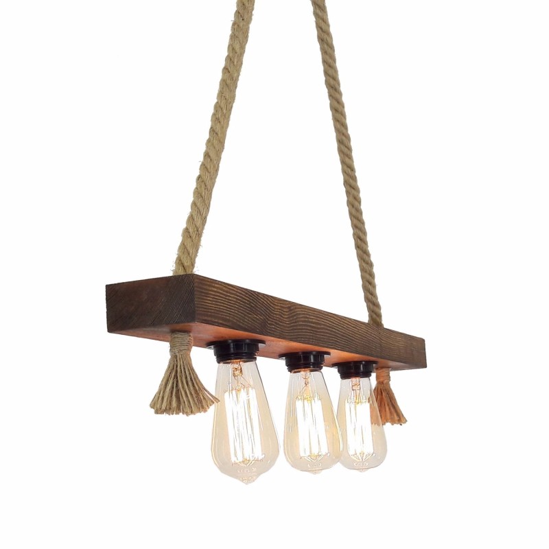 Chandelier Kütük Halat 2 Walnut