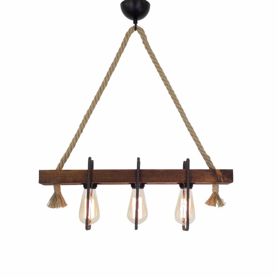 Opviq Chandelier Demir Kütük 2 Walnut