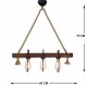 Opviq Chandelier Demir Kütük 2 Walnut