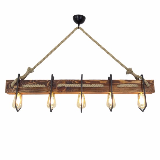 Opviq Chandelier Demir Kütük 3 Walnut